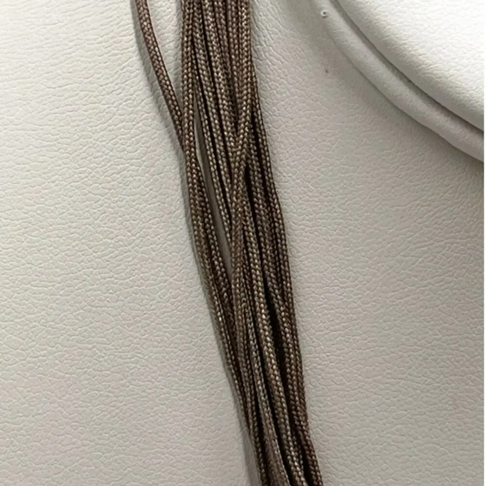 Chico’s‎ MultiStrand Tan Corded Round Brushed Good Medallion Pendant Necklace